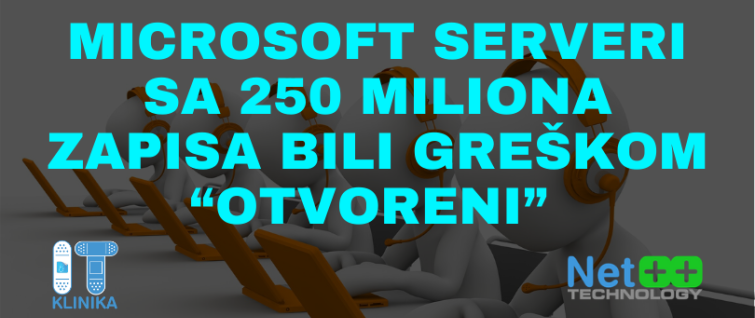 Microsoft serveri sa 250 miliona zapisa bili greškom “otvoreni” Microsoft serveri sa 250 miliona zapisa bili greškom “otvoreni”