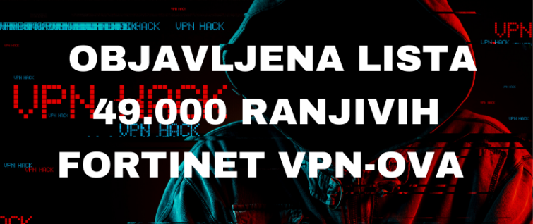 Haker objavio listu 49.000 ranjivih Fortinet VPN uređaja Haker objavio listu 49.000 ranjivih Fortinet VPN uređaja
