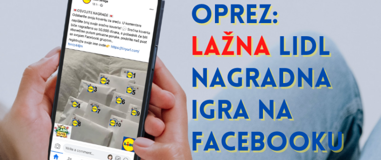 Oprez: Lažna Lidl nagradna igra na Facebooku Oprez: Lažna Lidl nagradna igra na Facebooku
