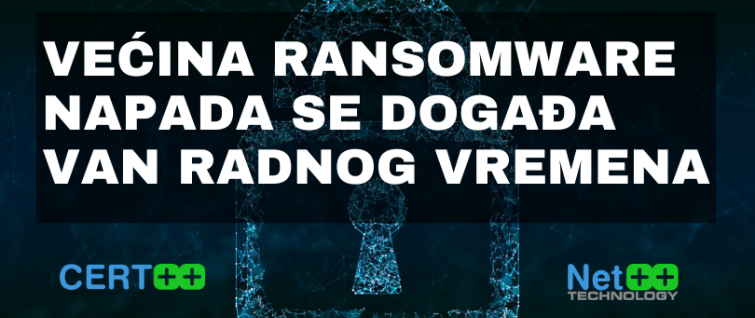 Većina ransomware napada se događa van radnog vremena Većina ransomware napada se događa van radnog vremena