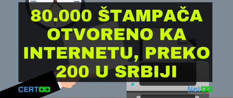 80.000 štampača otvoreno ka internetu, preko 200 u Srbiji 80.000 štampača otvoreno ka internetu, preko 200 u Srbiji